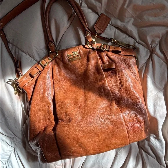 Coach Vintage Leather Camel Tan Light Brown Removable Crossbody Shoulder Bag - Picture 15 of 17